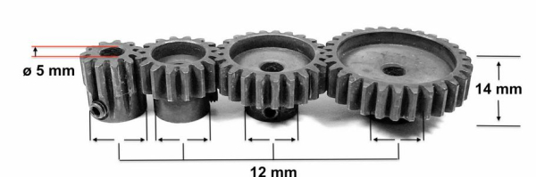 AB2310370 Motorritzel 1:8/M1 21Z B5mm Stahl